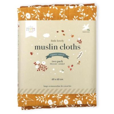 A Little Lovely Company Blossom Hydrofiele Doeken 2-Pack - Caramel