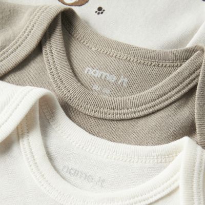 Name It Romper 3-Pack SS - Maat 68 - Pumice / Jet Stream / Teak