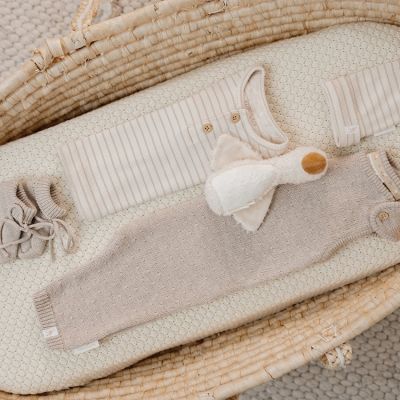 Little Dutch Stripe Lange Mouw T-Shirt - Maat 50 - Soft Beige