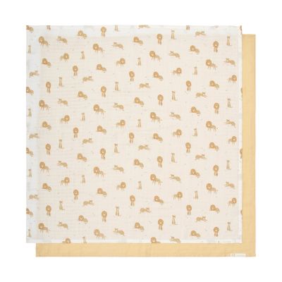 Little Dutch Safari Leo Omslagdoek Set - 70 x 70 cm - Geel