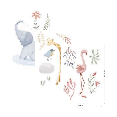 Little Dutch Muursticker Set - Blooming Safari - A3