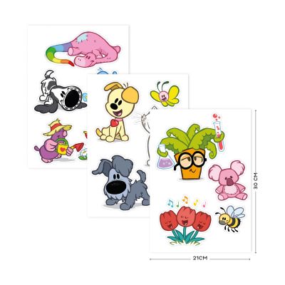 Woezel & Pip Muurstickers A4 Set - Dieren Woezel & Pip Muurstickers A4 Set - Dieren