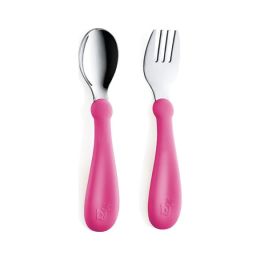 Babyjem Vork En Lepel Metaal Roze Babyjem Vork En Lepel Metaal Roze