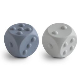 Mushie Dobbelsteen Siliconen Tradewinds/Stone (2 stuks) Mushie Dobbelsteen Siliconen Tradewinds/Stone (2 stuks)