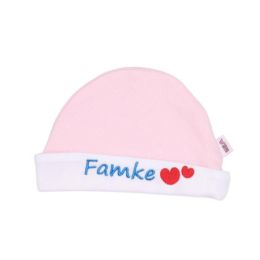 VIB Muts Rond Famke Roze-Wit 0-3mnd VIB Muts Rond Famke Roze-Wit 0-3mnd