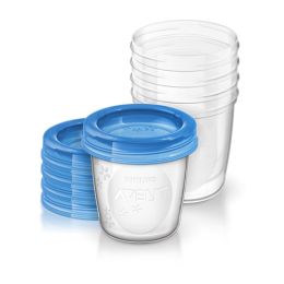 Philips Avent Via Bewaarbekers 180ml (5 stuks) - SCF619/05 Philips Avent Via Bewaarbekers 180ml (5 stuks) - SCF619/05