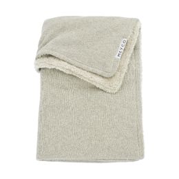 Meyco Ledikantdeken Knit Basic Sand Melange Teddy 100x150cm Meyco Ledikantdeken Knit Basic Sand Melange Teddy 100x150cm