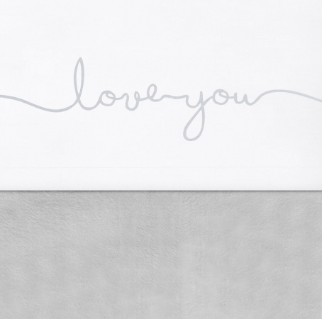 Jollein ledikantlaken Love You Grey 120 x 150 cm 