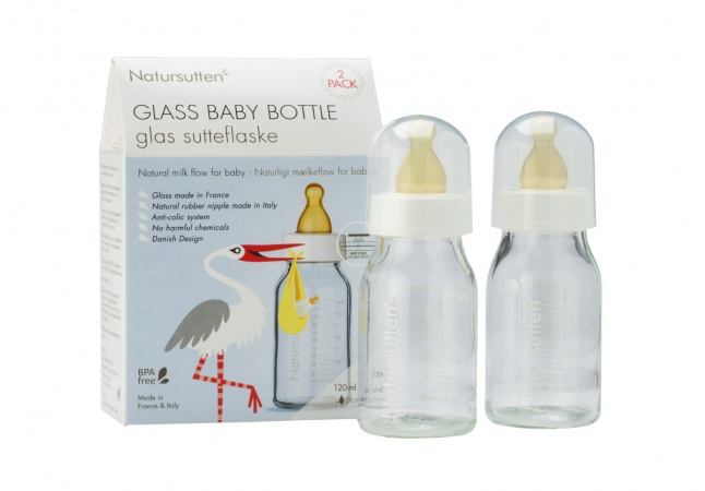 Vertrouwelijk offset waterstof Natursutten Fles Glas 120ml (2 stuks) | Natursutten | Baby-Dump