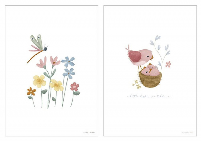 Little Dutch Poster A3 <br> Little Pink Flowers