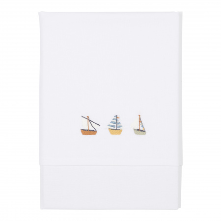 Little Dutch Ledikantlaken Sailors Bay Geborduurd <br> 110 x 140 cm