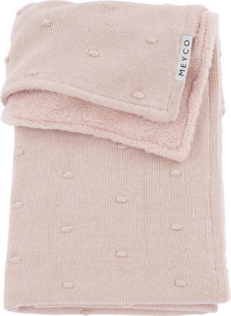 Meyco Wiegdeken Mini Knots Soft Pink Teddy 75x100cm
