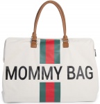 Childhome Mommy Bag Groot Offwhite Stripes Green/Red
