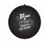 Haza Gender Reveal Ballon XL Zwart Met Roze Confetti 60cm
