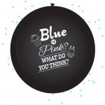 Haza Gender Reveal Ballon XL Zwart Met Blauwe Confetti 60cm