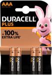 Duracell Batterij Plus Alkaline 100% AAA 4 pack (LR03)