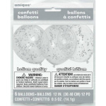 Haza Ballonnen Confetti Zilver 30 cm