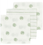 Meyco Monddoek Hydrofiel Dot Stripe Soft Green 30 x 30 cm 3-Pack