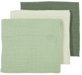 Meyco Multidoek Hydrofiel Pre-Washed Uni Offwhite/Soft Green/Forest Green 70 x 70 cm 3-Pack