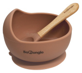 Bo-Jungle B-Suction Bowl Silicone + Lepel Terracotta