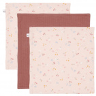 Little Dutch Monddoek Pure Pink Blush/Little Pink Flowers 3-Pack